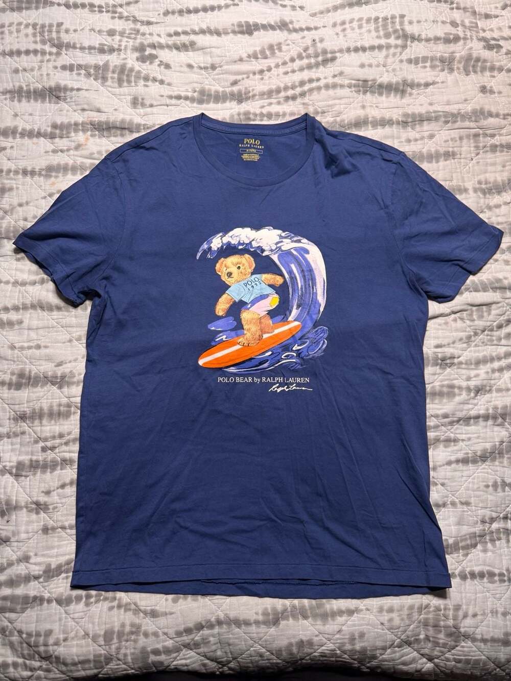 Polo Ralph Lauren Surfing Polo Bear Blue T-Shirt Men’s Medium